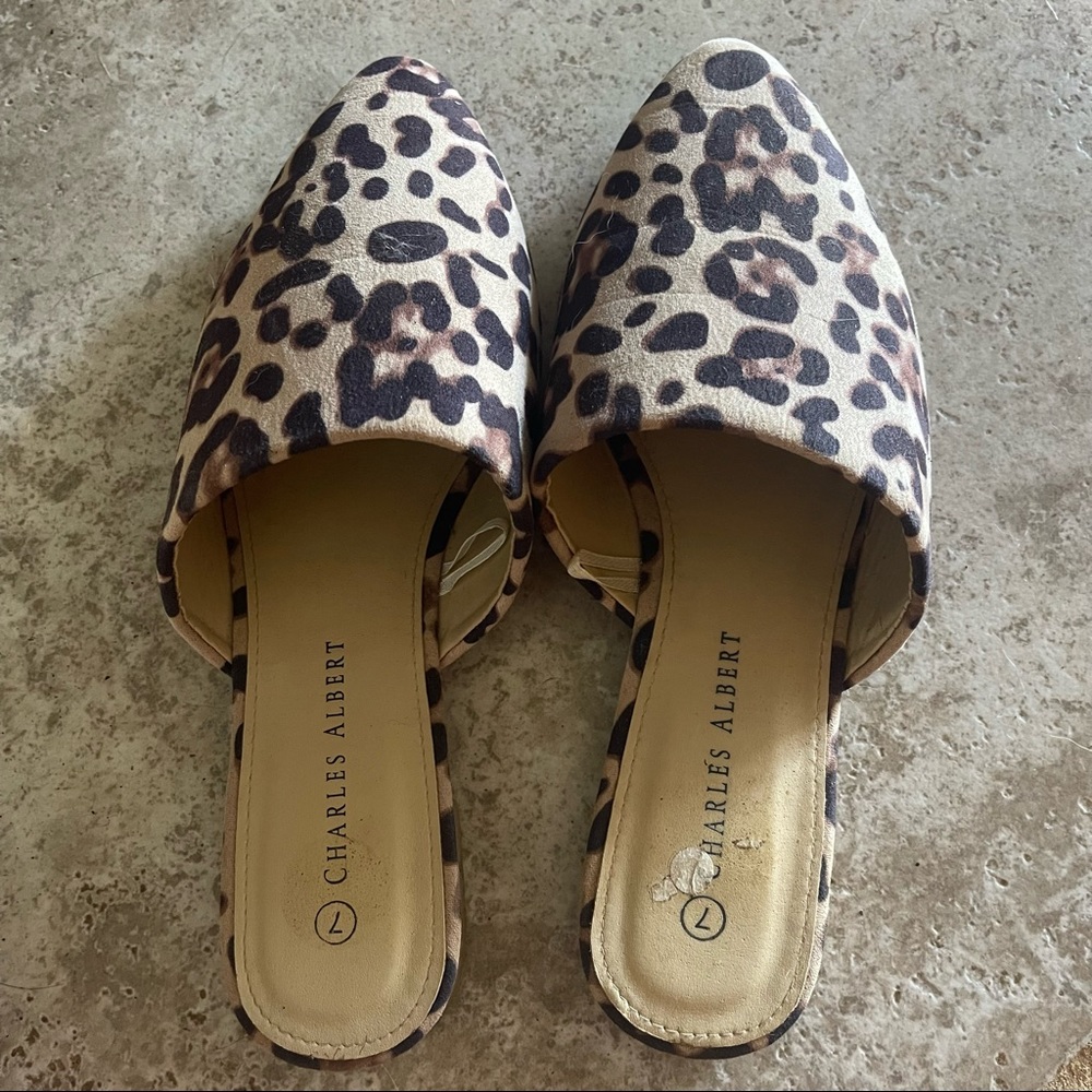 Pointed leopard mule
